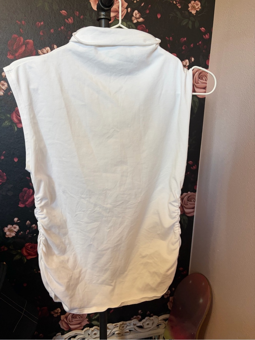 Quince White Collared Sleeveless Tank